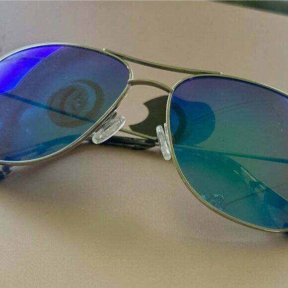 AUTHENTIC MAUI JIM CLIFF HOUSE Polarized Silver Blue Hawaii MJ247-17 59/15/120 - Picture 2 of 6